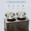 Bols surélevés pour chiens de grande taille - Surélevés avec rangement, acier inoxydable, utilisation à l'intérieur, café, bol Happy Pet moderne