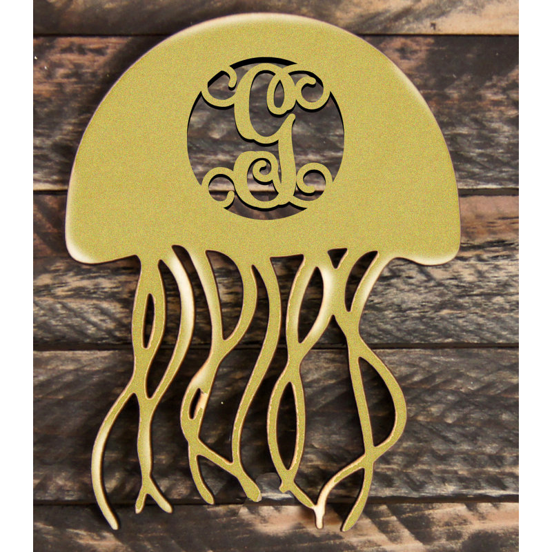 Décoration murale de forme simple lettre en bois jellyfish rustique, Z