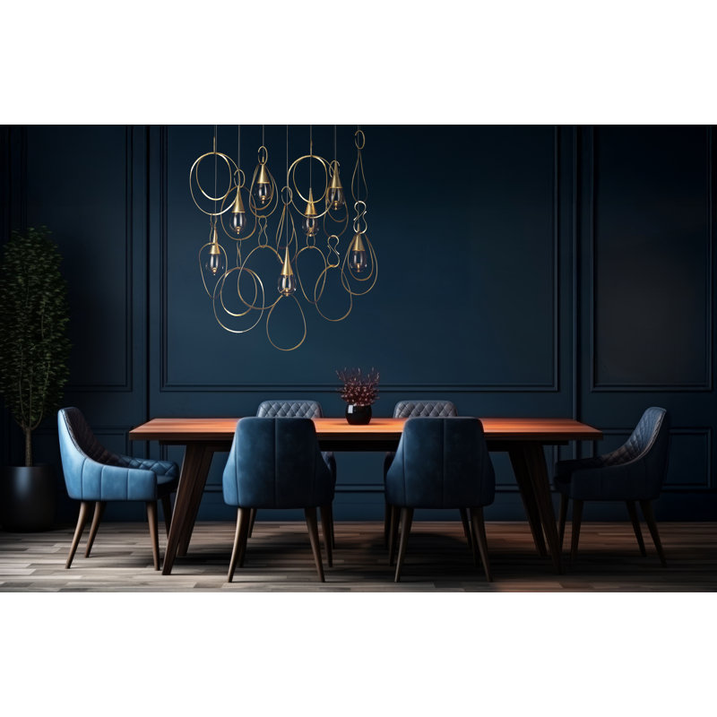 Lyric 7-Light Linear Pendant, Long, Modern Brass