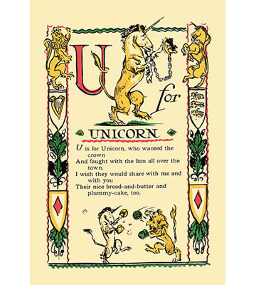 «U for Unicorn» par Tony Sarge, impression