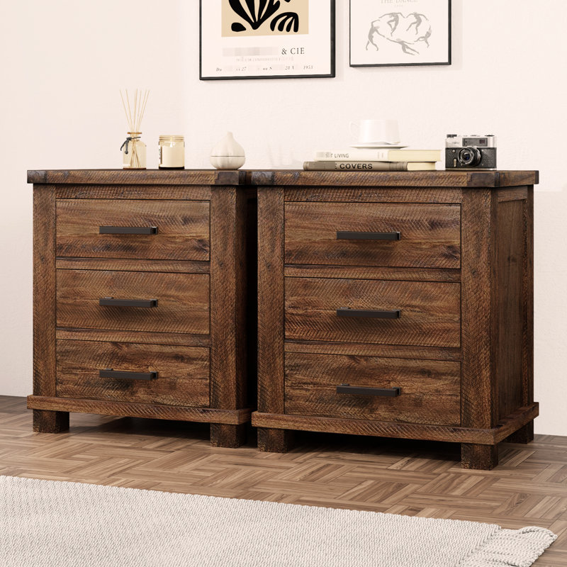 Table de chevet rustique en bois récupéré Cyrielle