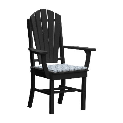  Sunburst Poly Composite Dining Chair with arms, Black
