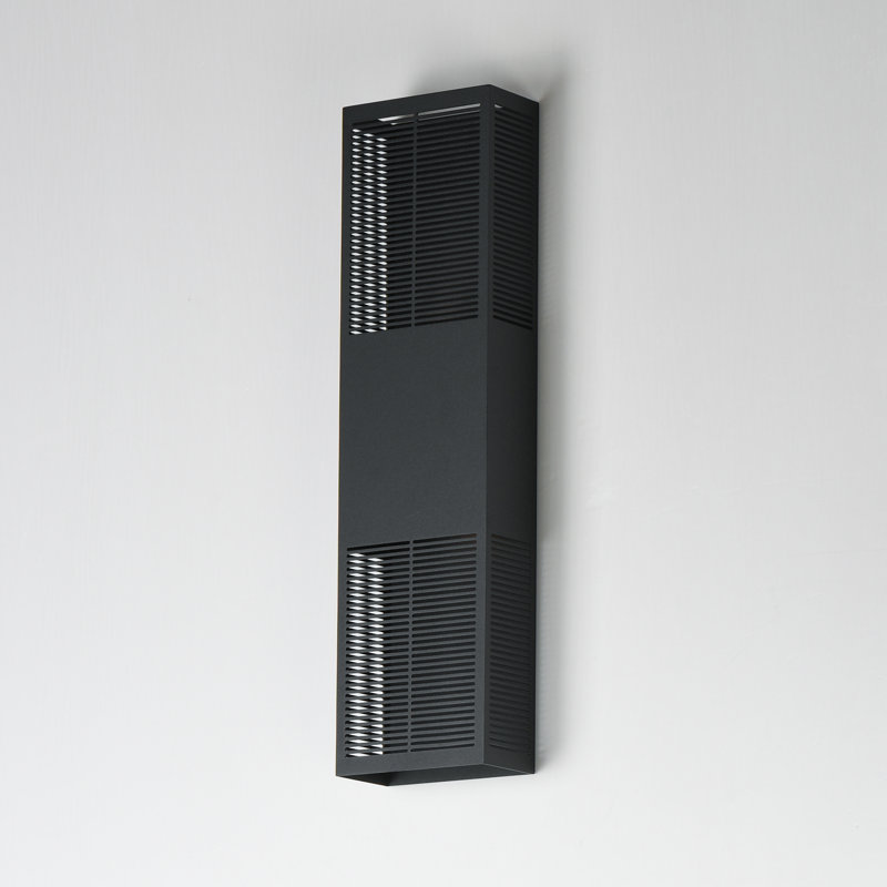 Grate-Outdoor Wall Mount, 24" H x 6.25" W x 3.25" D, Black