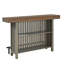 Buffet en bois avec plateau imitation marbre, étagères et repose-pieds en métal-134038164