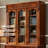 Solid White Ash Wood Three-Door Storage Bookcase With Glass Panels