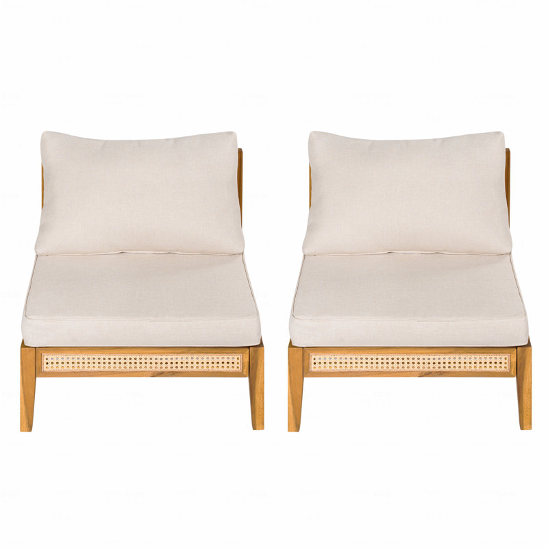 Set Of 2 Outdoor Patio Armless Single Chair