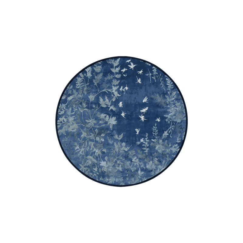 Machine Washable Gray Area Rug, Round 6'