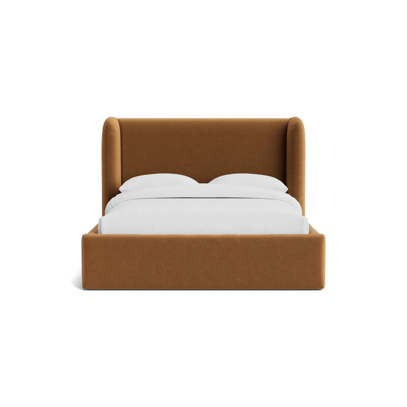 Niles 48 Floating Rail Bed, King, Performance Velvet - Hazelnut