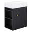 Meuble-lavabo de 20 po avec lavabo en céramique, porte à motif de losanges, poignées dorées et tablettes de rangement latérales - petit cabinet moderne avec barre à serviettes, fabrication en panneau de fibres à densité moyenne, assemblage requis-1252810703
