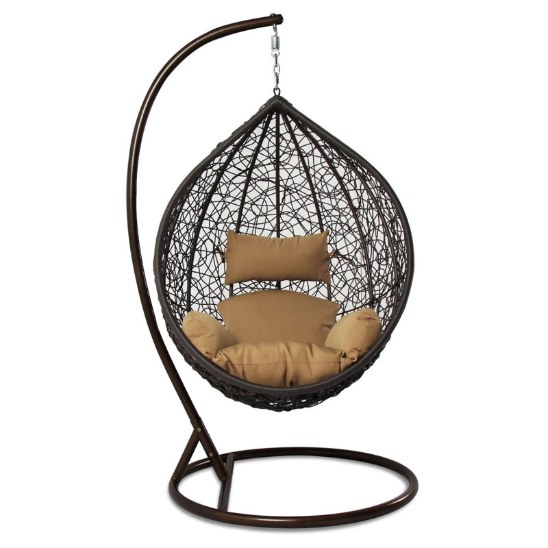 Trimm 1 Person Swing Chair with Stand, Black/Gray