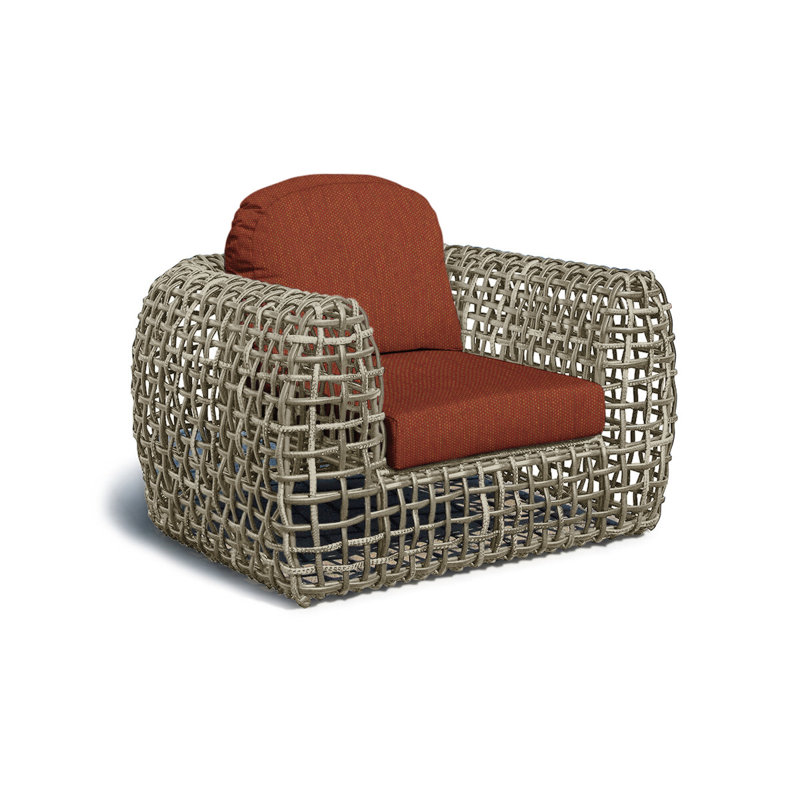 Dynasty Outdoor Armchair, Canvas Brick Sunbrella® Canvas, Kubu Mushroom