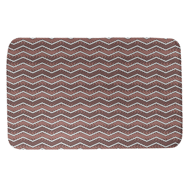 Stephenie Memory Foam Non-Slip Bath Rug, 21" W x 34" L, Red