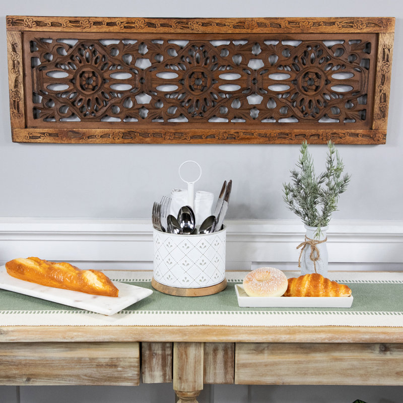 Metal Round Flatware Caddy