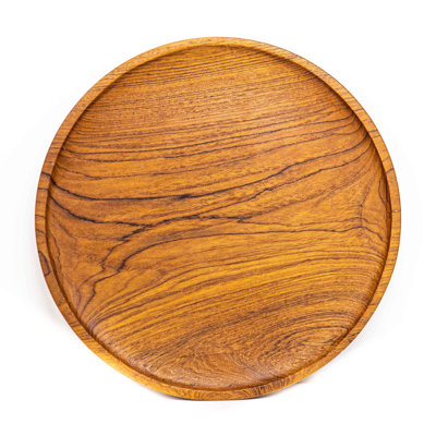 Assiette ronde en bois de teck - grande