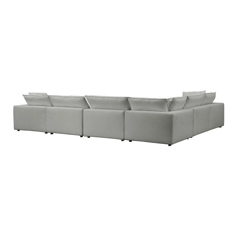 Ellaria Upholstered U-Shaped Sectional Reversible, Light Gray