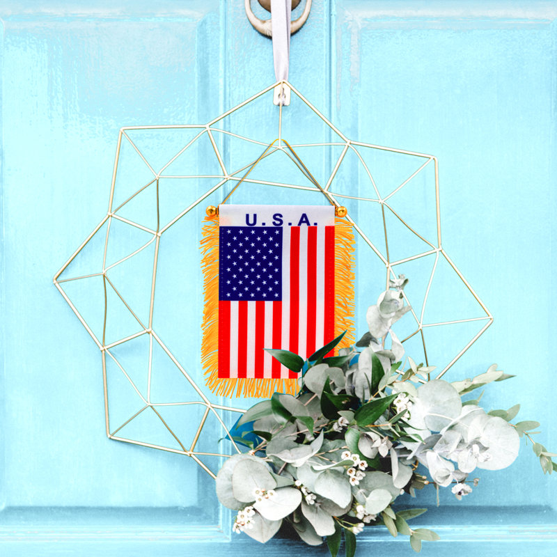 Drapeau suspendu pour fenêtre Anley 4 X 6 pouces Fringy USA