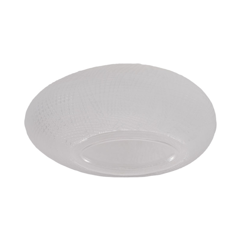 Handmade Glass Table Vase, Textured White, 8" H x 10" W x 5" D