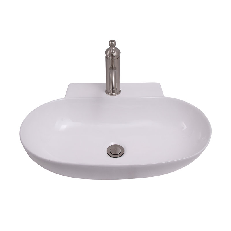 Lavabo de salle de bain mural en porcelaine vitreuse 23 "Leith