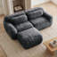 Canapé modulaire ergonomique 2 places avec tissu moelleux doux et 1 repose-pieds, conception antidérapante, aucun assemblage requis-1475213946