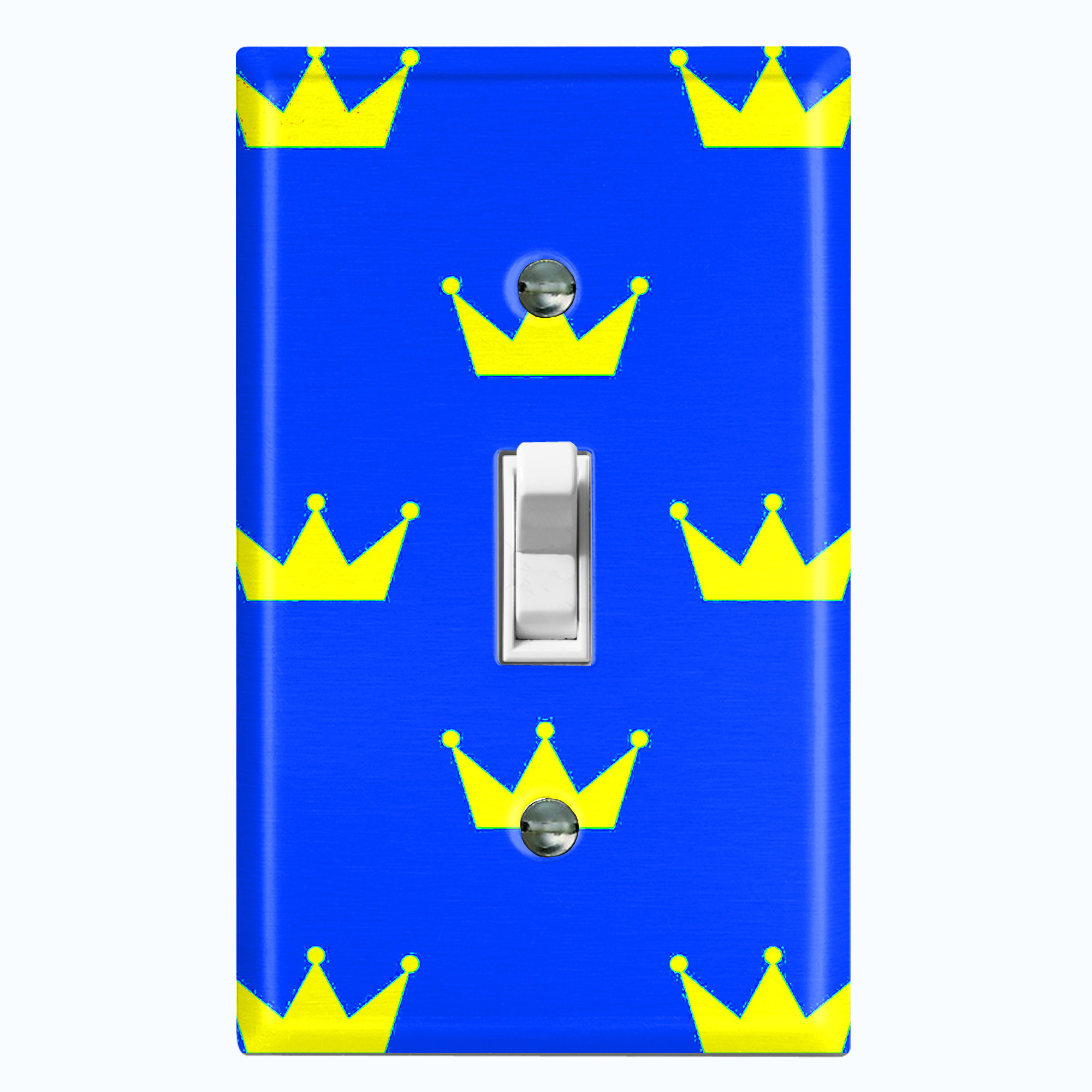 WorldAcc Metal Light Switch Plate Outlet Cover (Yellow Crown Royal Blue ...
