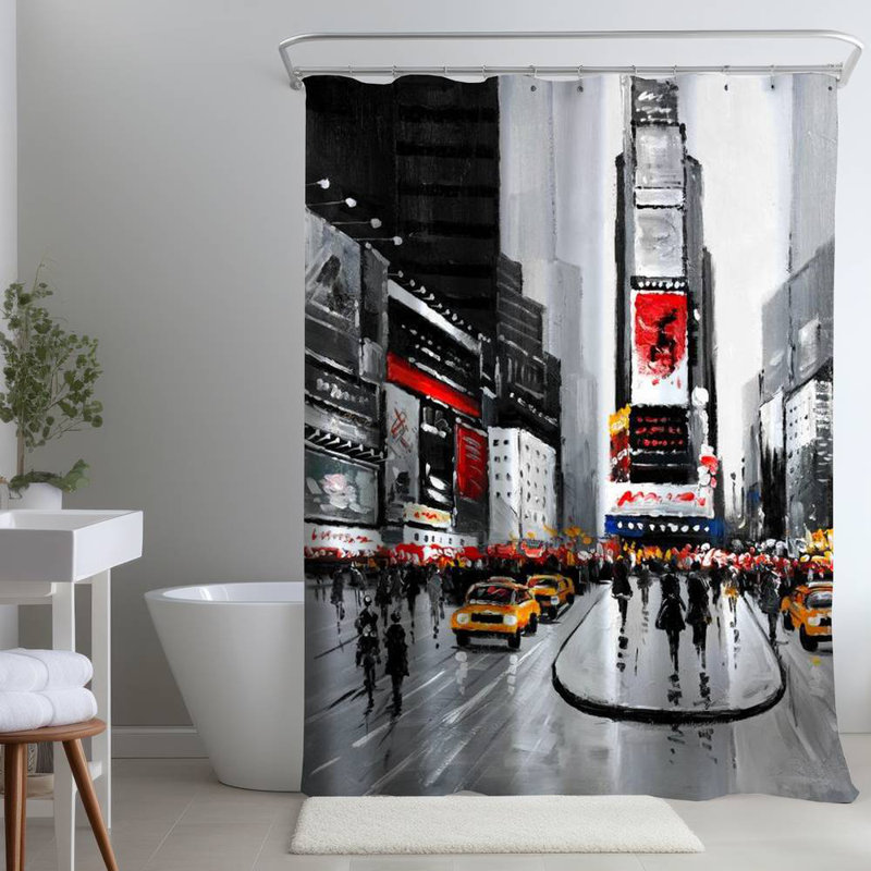 Shower Curtain CI222 – Polyester Shower Curtain, Dye Sublimation Print, 71" W × 74" L