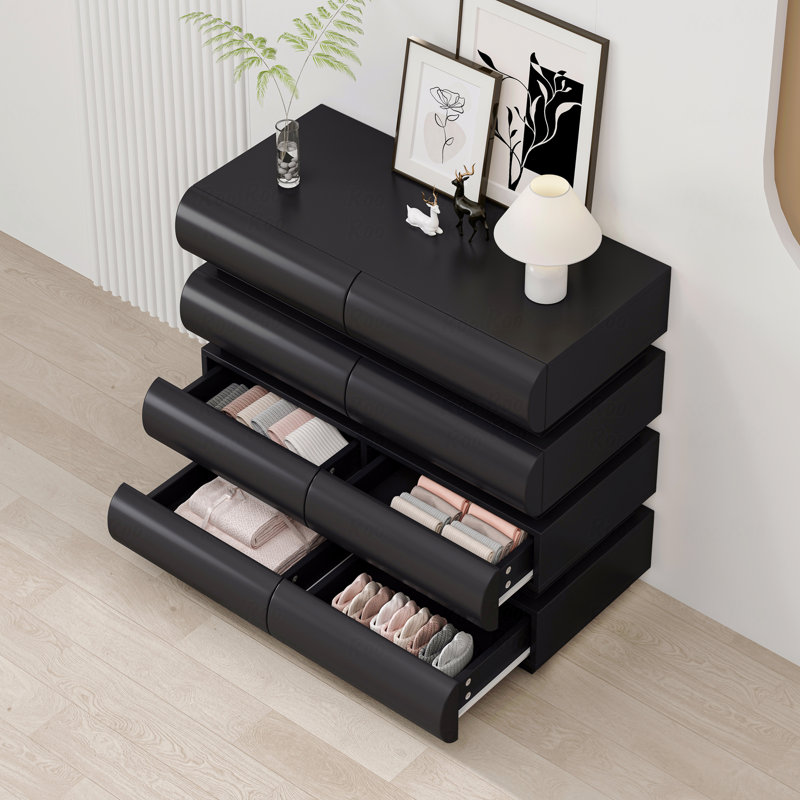 Cabinet, 8 Drawer, Dresser, Black