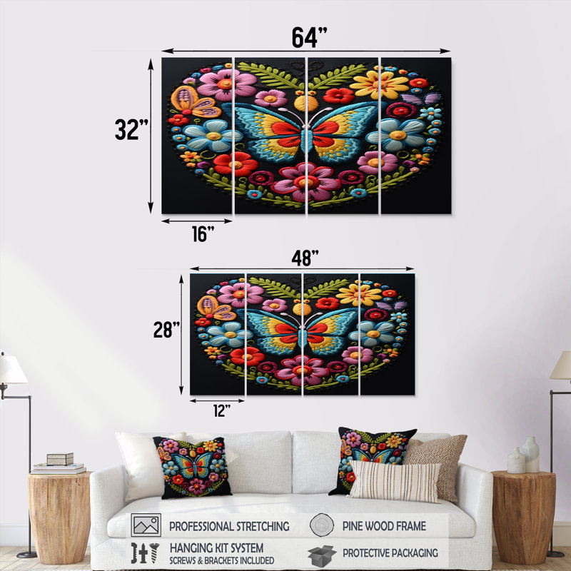 Zayn - Ensemble d'art mural 4 pièces, H 32 po x l 64 po