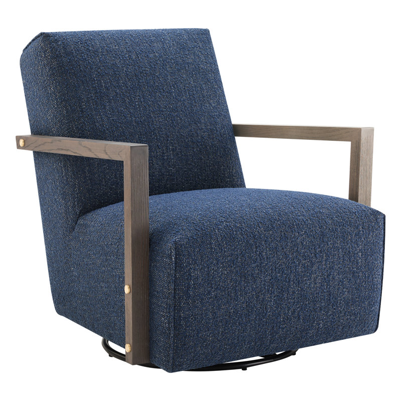 Fauteuil d'appoint pivotant rembourré Camino, Boucle Merino Indigo Performance