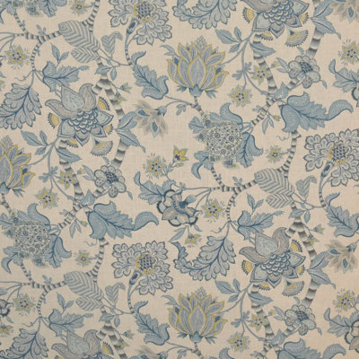 Tissu floral oiseaux de plumes