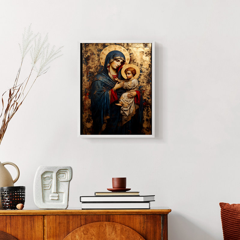 Série Religious Lxxxi - reproduction encadrée de qualité supérieure - prête à être accrochée - aucun clou requis