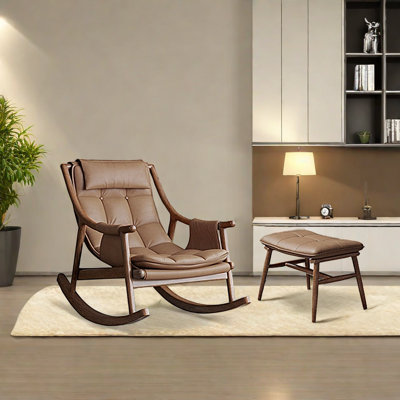Luxury ergonomic rocking chair Solid Wood