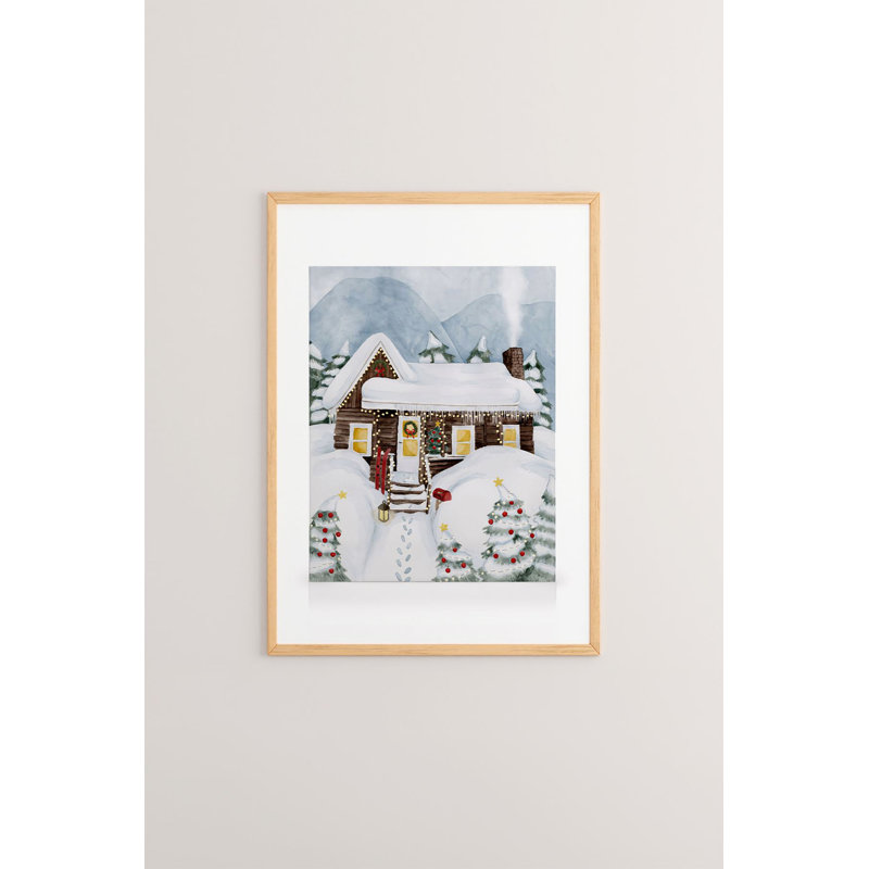 «Festive Christmas», peinture encadrée décorative de 13,0 po x 19,0 po | Cadre 100% bois massif (épaisseur: 0,8 pouce), œuvre d'art 100% MDF | Impression numérique pour des couleurs vives, décoration murale parfaite pour la maison et le bureau