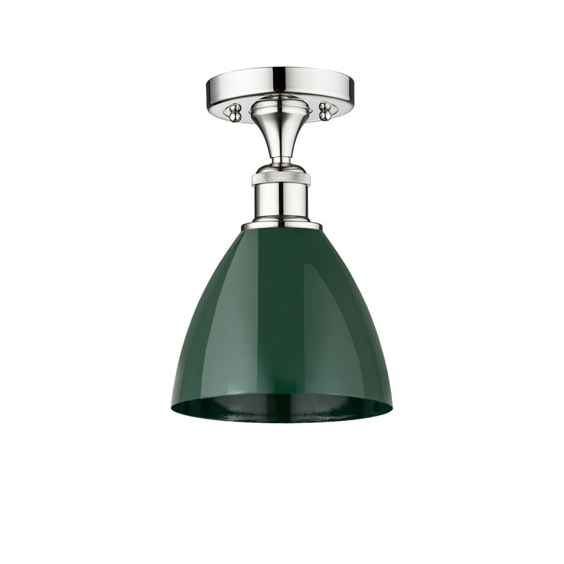 Plafonnier semi-encastré Riegelsville, Chrome poli, Vert