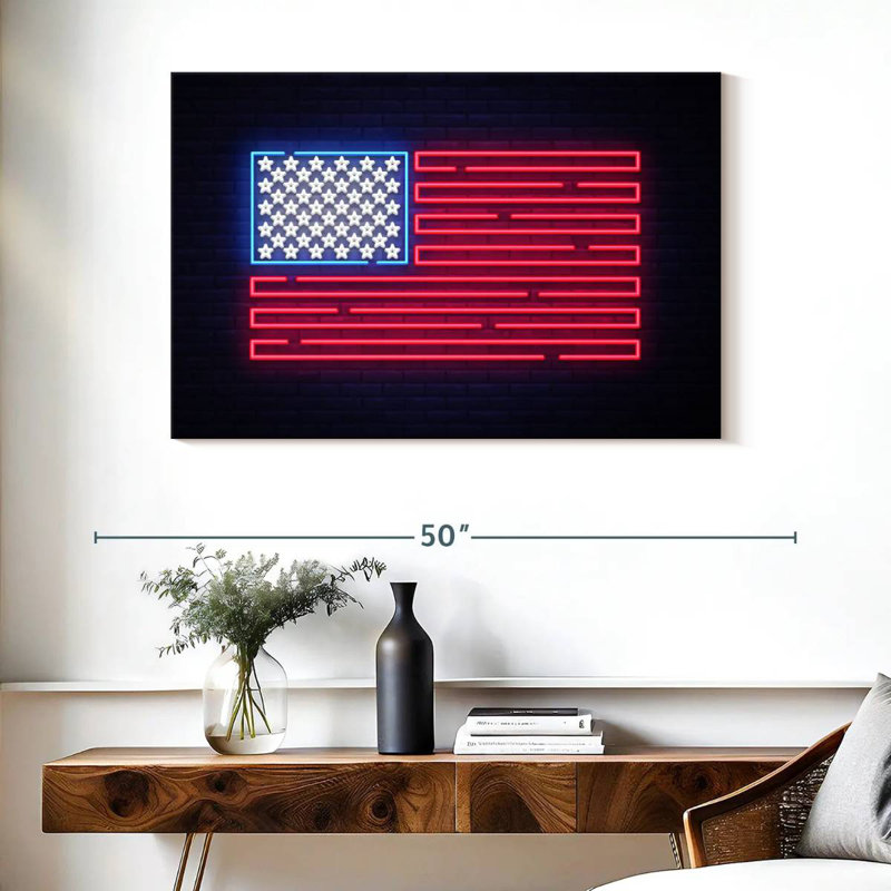 Enseigne néon Borges USA, H 26 po x l 39 po