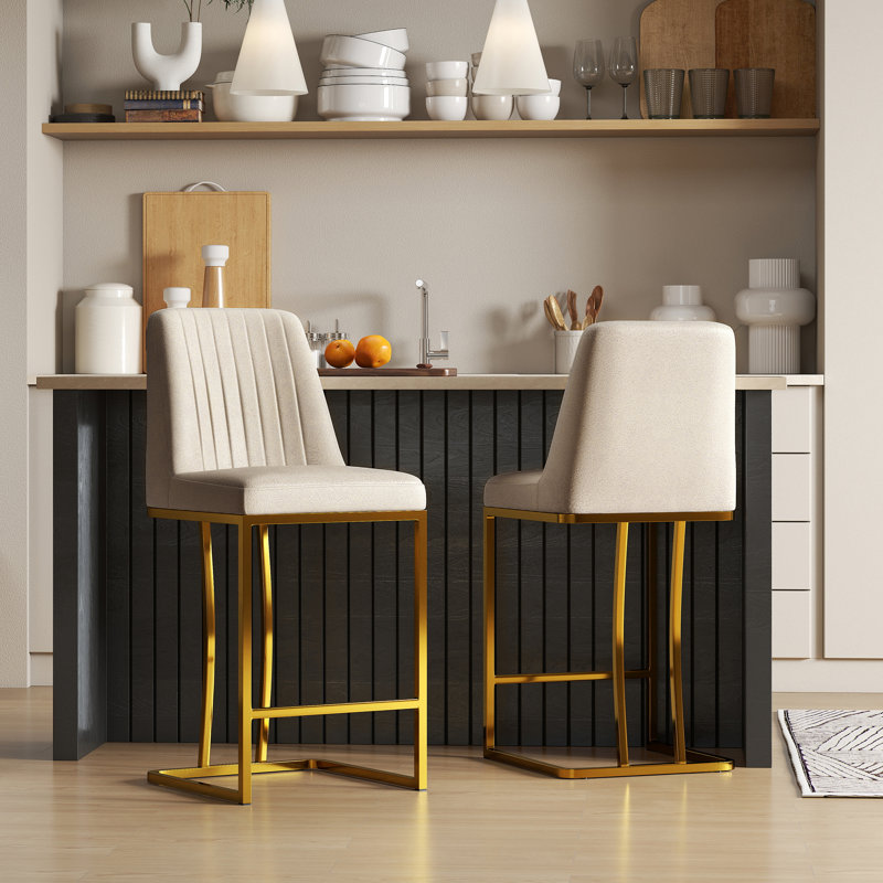 Branchville Upholstered Counter Stool, Beige