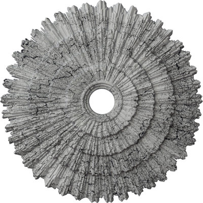 Endurathane Eryn Ceiling Medallion, 24 3/4"OD x 3 1/4"ID x 1 7/8"P (Fits Canopies up to 4"), Hand-Painted Ultra Pure White Crackle Finish