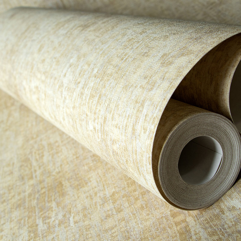 Crafted Silky Metallic Base Texture Design 33' L x 21" W Wallpaper Roll, Sand