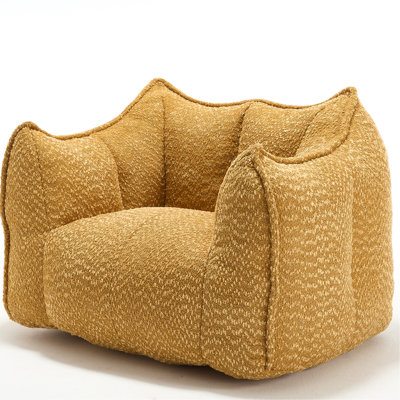 Comfy Square Bean Bag Chair In Chenille - With Resilient Foam For Relaxing, Playing, Reading Various Rooms Relaxation Filled, Suitable