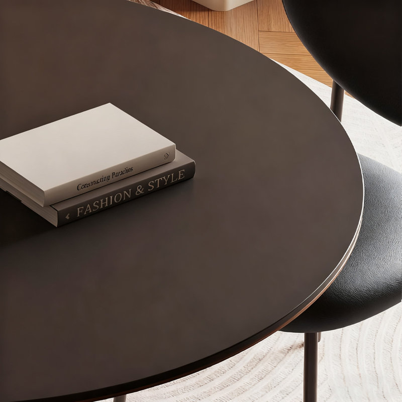 Table de salle à manger noire en pierre frittée, H 29,53 po x L 31,5 po x l 31,5 po