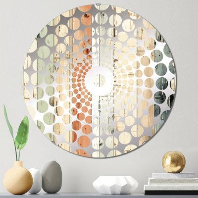 Rustic Planks Harmony - Miroir décoratif à cercles concentriques