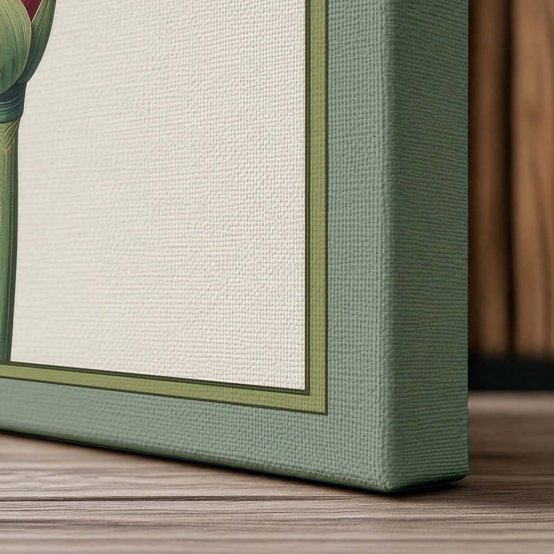 Pink Carnation Study Botanical - Wrapped Canvas, 36x24 - 91.4 x 61.0 cm, Sage Border