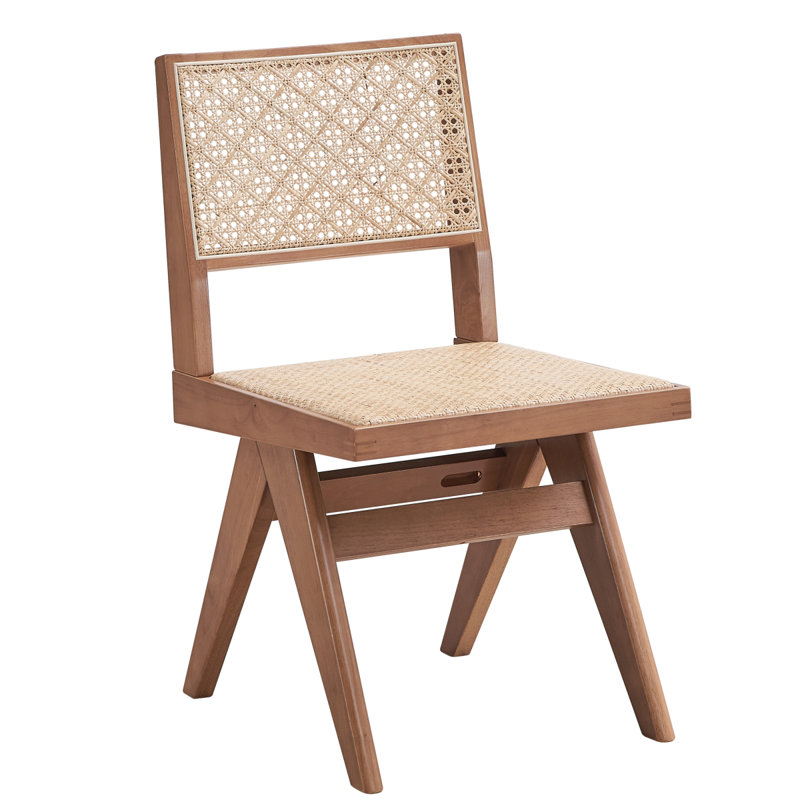Ensemble de 2 chaises d'appoint en rotin et finition naturelle Velentina