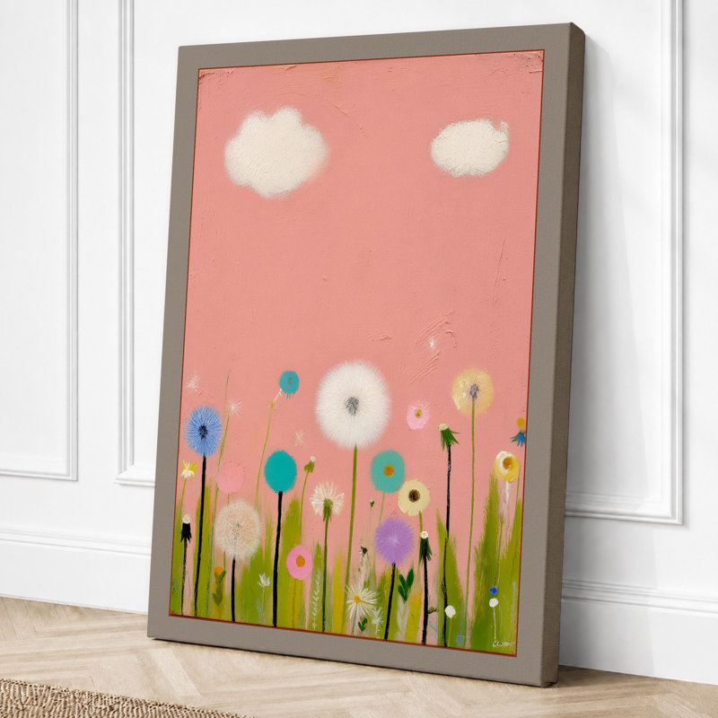 Springtime Garden Botanical - Print, 30x20 - 76.2 x 50.8 cm, Taupe Border
