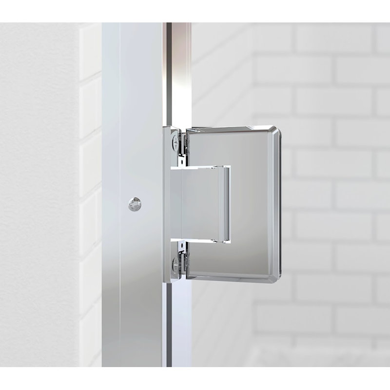 Coppia - W x 76'' H Hinged Door Frameless Shower Door with, Brushed Nickel, AquaGlideXP Clear