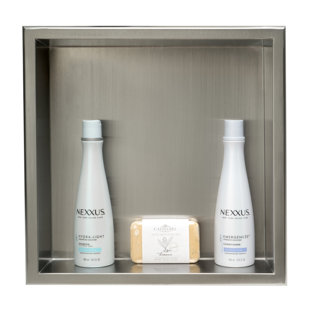 Square Stainless Steel Single Shower Niche Alfi Brand 