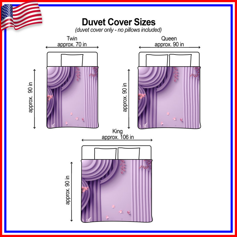 Purple Floral Arrangement Duvet Covers, King