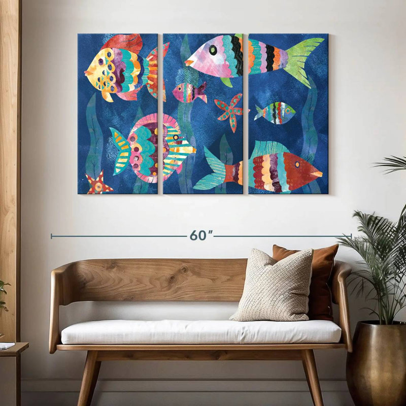 Ashelle Boho Reef Fish III, H 32 po x l 50 po