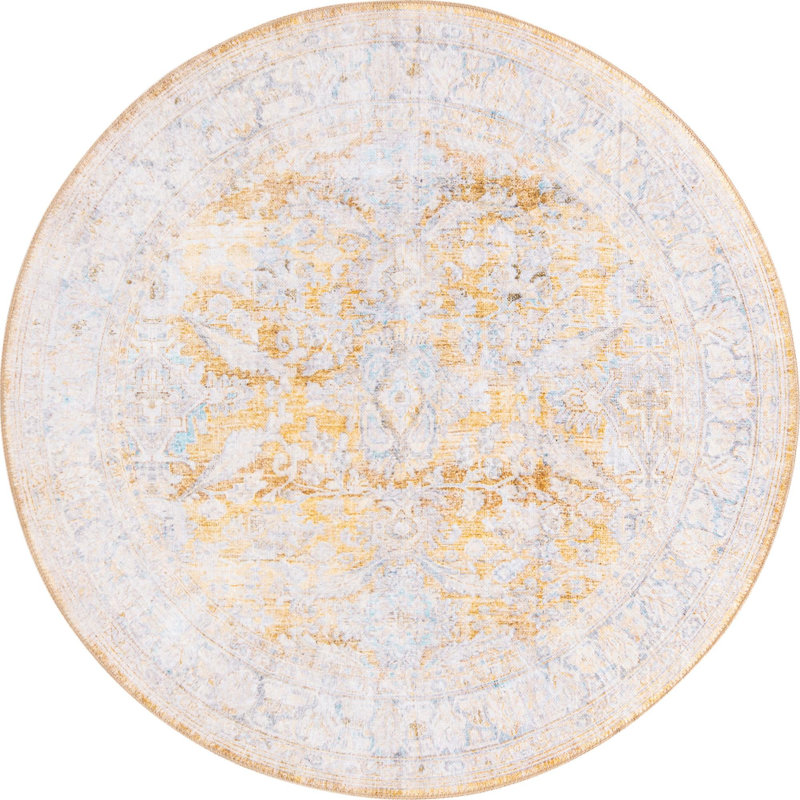 Saphira Chenille Oriental Indoor Rug, Round 3'6"
