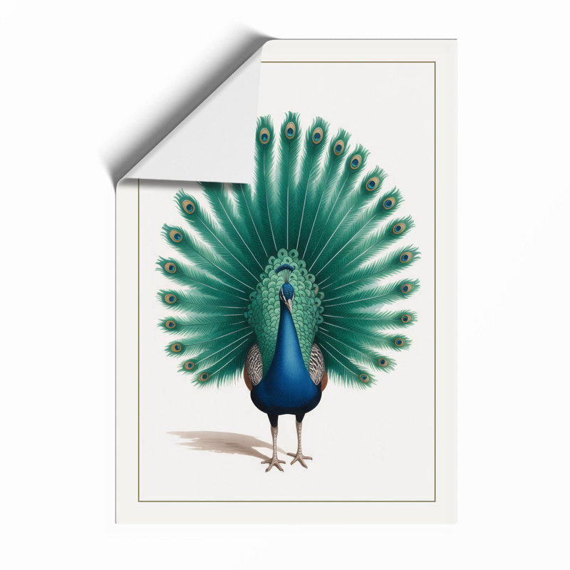 Peacock in Profile Botanical - Framed Print, A1 - 84.1 x 59.4 cm, Unframed