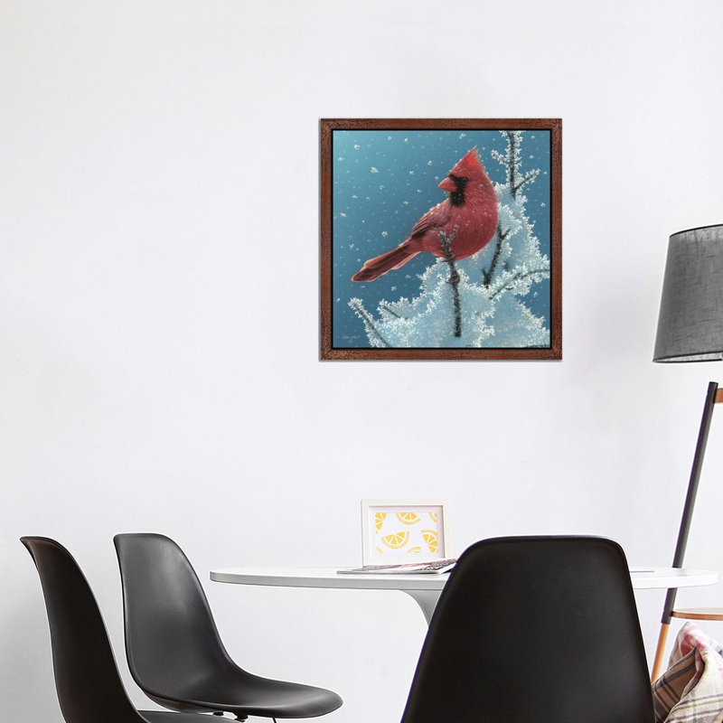Cardinal - Cherry On Top by Collin Bogle - Painting on Canvas, 93.98 cm H x 93.98 cm W, Brown Floater Framed
